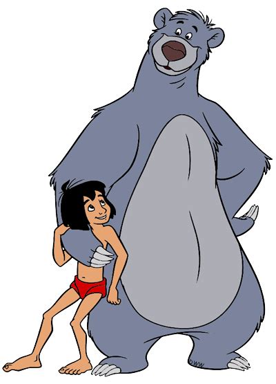 Mowgli happily growing up in the jungle under the protection of Baloo ...