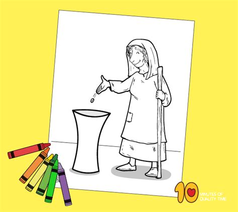 The Widow’s Mite Coloring Page – 10 Minutes of Quality Time