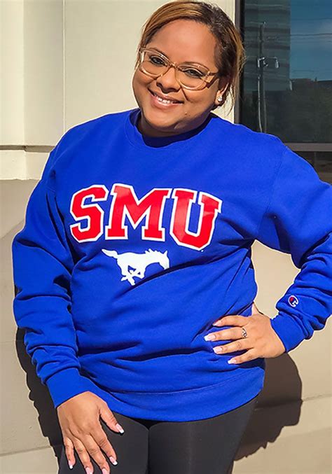 Champion SMU Mustangs Arch Mascot Sweatshirt - Blue | Crew sweatshirts ...