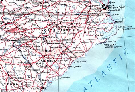 Road map of the | Map, North carolina map, North carolina