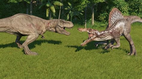 T-Rex(Modified) VS Spinosaurus(Modified) - Jurassic World Evolution - YouTube