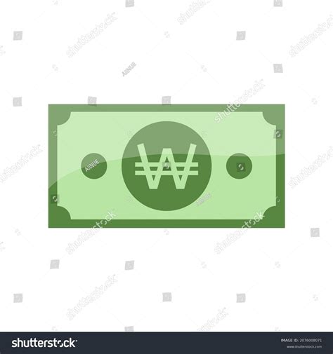 Korean Won Currency Symbol Banknote Icon Stock Vector (Royalty Free) 2076008071 | Shutterstock