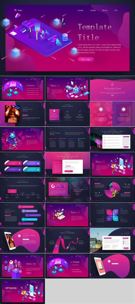 Red Web Design PowerPoint templates download on Behance