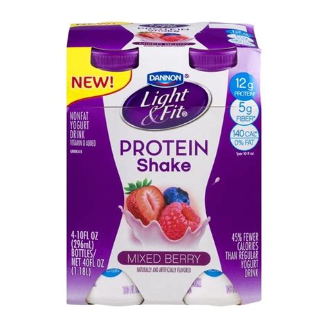 Dannon Light & Fit Protein Smoothie Mixed Berry Nonfat Yogurt Drink (9.5 fl oz) - Instacart
