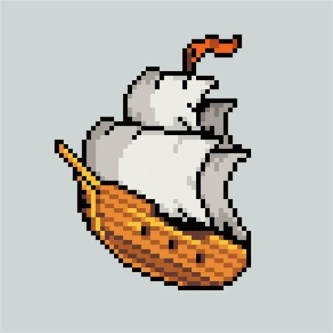 Pixel art illustration Classic Ship. Pixelated classic ship. classic ...