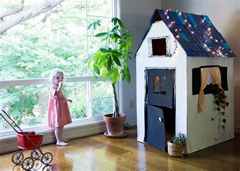 DIY Cardboard Playhouse from a Box - Say Yes