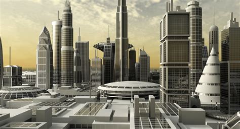 Sci-Fi City 3D Model – WireCASE