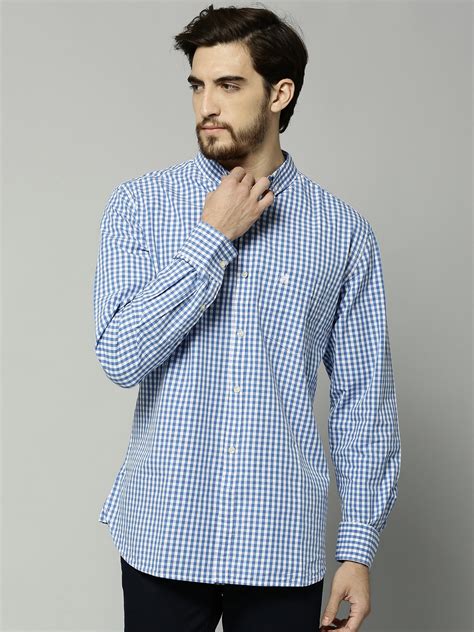 Buy French Connection Men Blue & White Checked Casual Shirt - Shirts ...