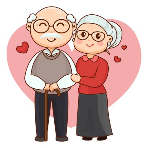 Cute Happy Grandparents Cartoon Character 26960362 PNG