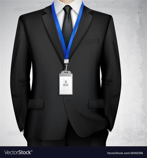 Businessman id card badge realistic Royalty Free Vector