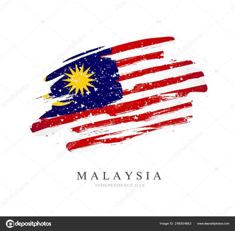 Flagge Malaysias. Vektor-Illustration auf weißem Hintergrund. - Vektorgrafik: lizenzfreie ...