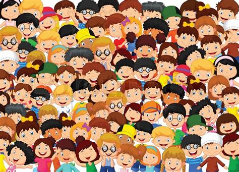 Vector illustration of Crowd children ... | Stock vector | Colourbox