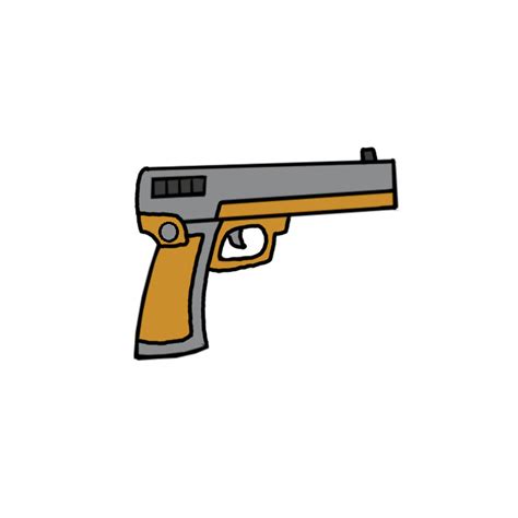 How to Draw a Pistol - Step by Step Easy Drawing Guides - Drawing Howtos