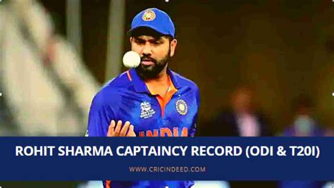 Rohit Sharma Captaincy Record - ODI, Test, T20I, & IPL - CricIndeed