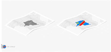 Premium Vector | Set of two realistic map of DR Congo with shadow The ...