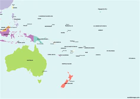 Printable Map Of Oceania