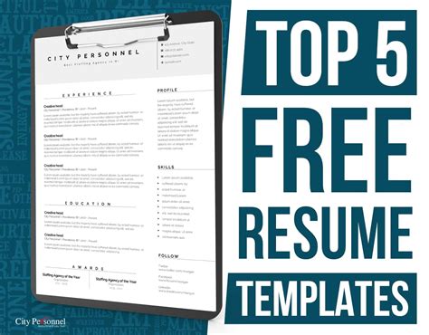 Top 5 Free Resume Templates For 2024 - City Personnel