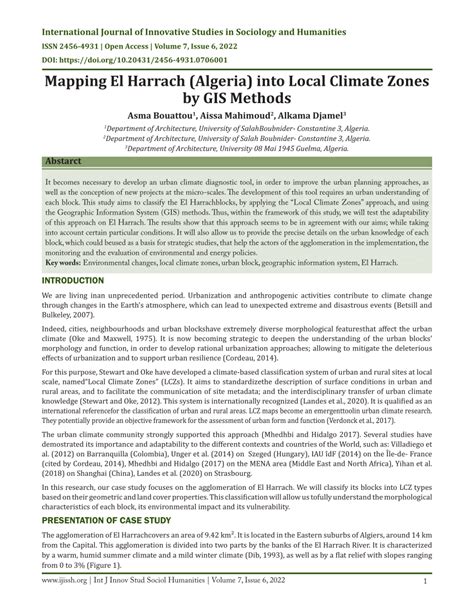 (PDF) Mapping El Harrach (Algeria) into Local Climate Zones by GIS Methods