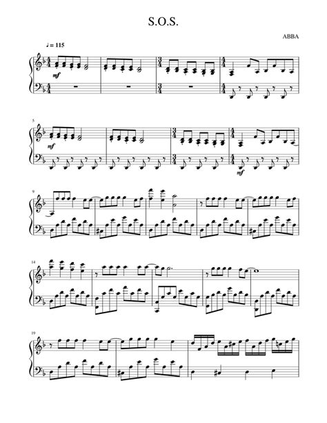 S.O.S. - ABBA Sheet music for Piano | Download free in PDF or MIDI | Musescore.com