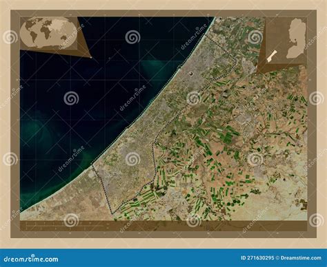 Gaza Strip, Palestine. Low-res Satellite. Capital Stock Illustration ...