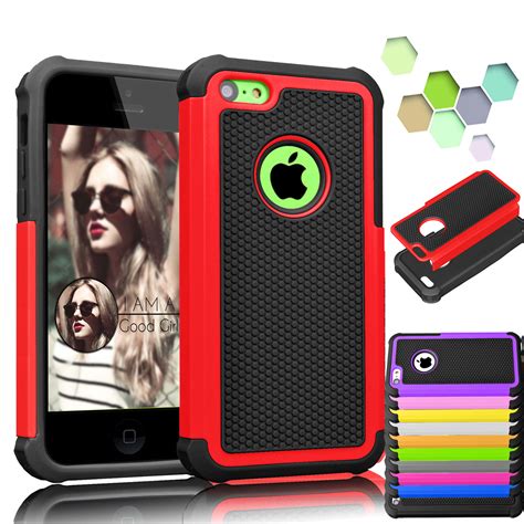 iPhone 5C Case,Rugged Shock Absorbing Hybrid Impact Defender Slim Case ...