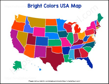 Colorful USA Map clipart - United States of America - Your Home Teacher