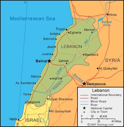 Map of Lebanon | Symbol Hunt