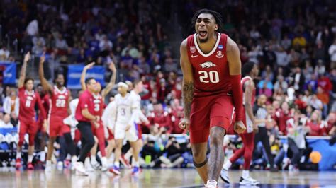 No. 8 Arkansas stuns defending national champion No. 1 Kansas in second round of March Madness ...
