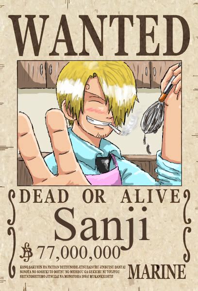 Sanji's New Wanted Poster by CodeNameZimbabwe on DeviantArt