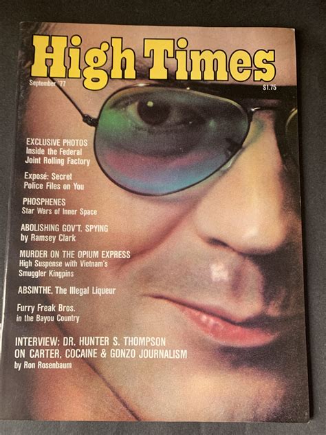 Hunter S. Thompson 1977 High Times cover article + 8 page Interview ...