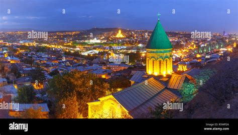 Night aerial view of Old Town, Tbilisi, Georgia Stock Photo - Alamy