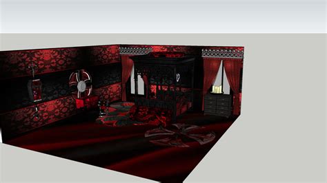 Black and Red Gothic Bedroom | 3D Warehouse