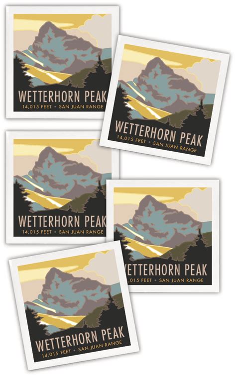 Wetterhorn Peak, Colorado - Colorado 14er - 4.25" x 4.25" Ceramic ...