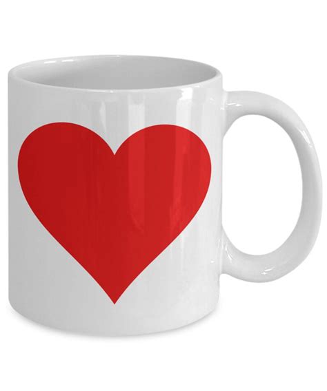 Heart Coffee Mug Large Coffee Red Heart Cup Gift for Loved One - Etsy