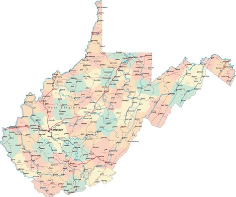 Virginia State Map With Cities And Counties - Map