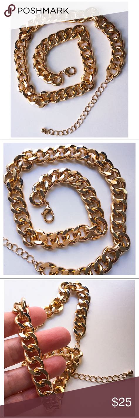 JCP Fashion Necklace Large Link Gold Tone Metal | Fashion necklace, Jcpenney jewelry, Gold tone ...