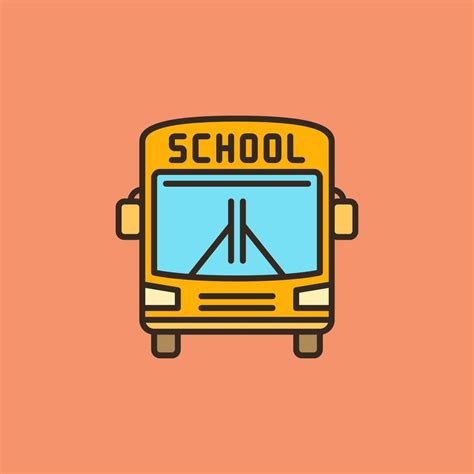 School Bus vector colored icon - Yellow Schoolbus creative sign ...