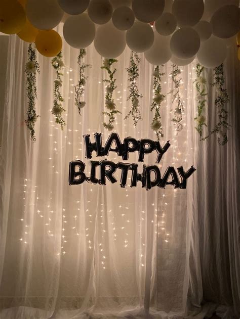 Easy birthday backdrop | Simple birthday decorations, Happy birthday ...