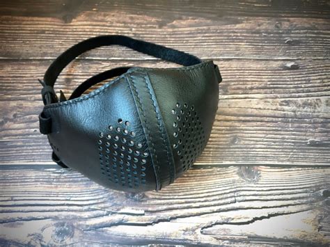 Black leather mask leather face mask reusable face mask | Etsy