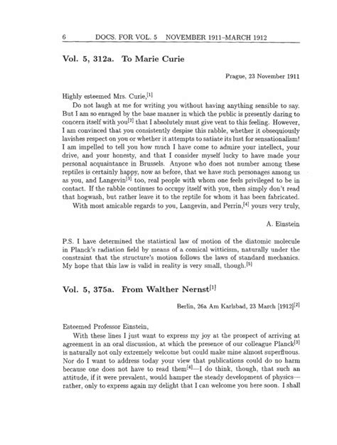 Einstein's letter for Marie Curie-- for use in English 112 | Marie ...