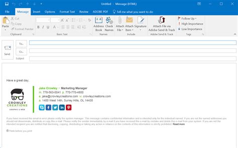 How to add signature in outlook email - disclo