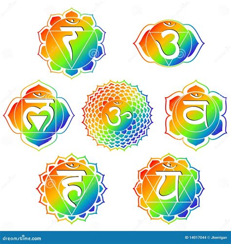 Rainbow Chakras stock vector. Illustration of enlightenment - 14017044