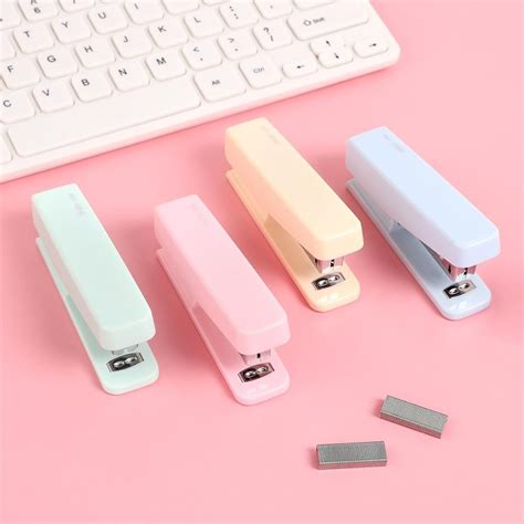 Macaron Colors Stapler Creative staples kawaii School office supplies in 2022 | Cute school ...