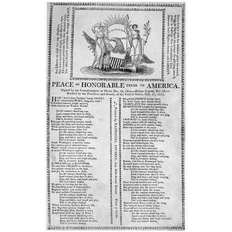 Treaty Of Ghent 1814 Namerican Broadside Printed At Boston Massachusetts Following The ...