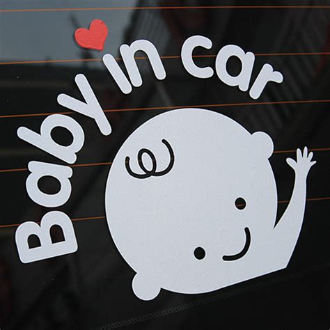 Baby In Car Waving Baby on Board Safety Sign Cute Car Decal Vinyl Sticker | Cute car decals, Car ...