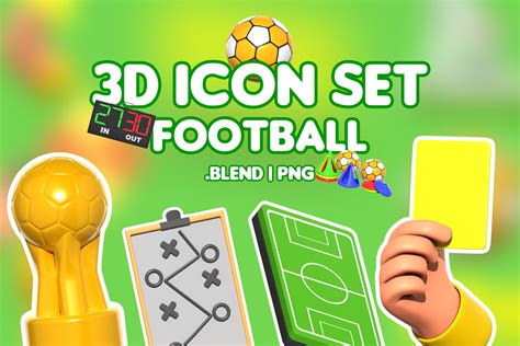 Premium Football 3D Illustration pack from Sports & Games 3D Illustrations