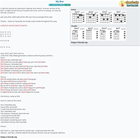 Chord: My Boo - tab, song lyric, sheet, guitar, ukulele | chords.vip