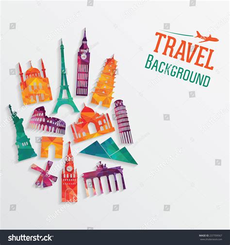 Travel Tourism Background Vector Illustration Stock Vector 237709567 ...