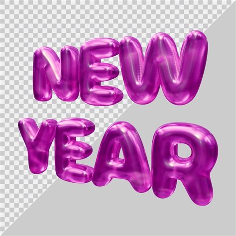 Premium PSD | New year text design with 3d modern style