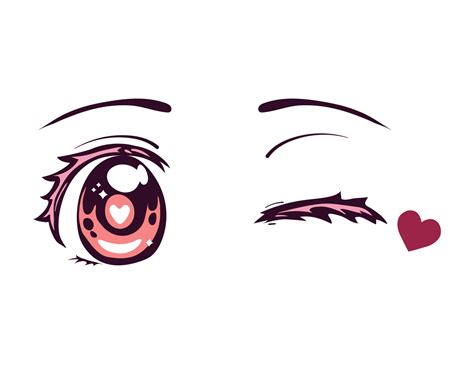 anime wink eye 10507411 Vector Art at Vecteezy